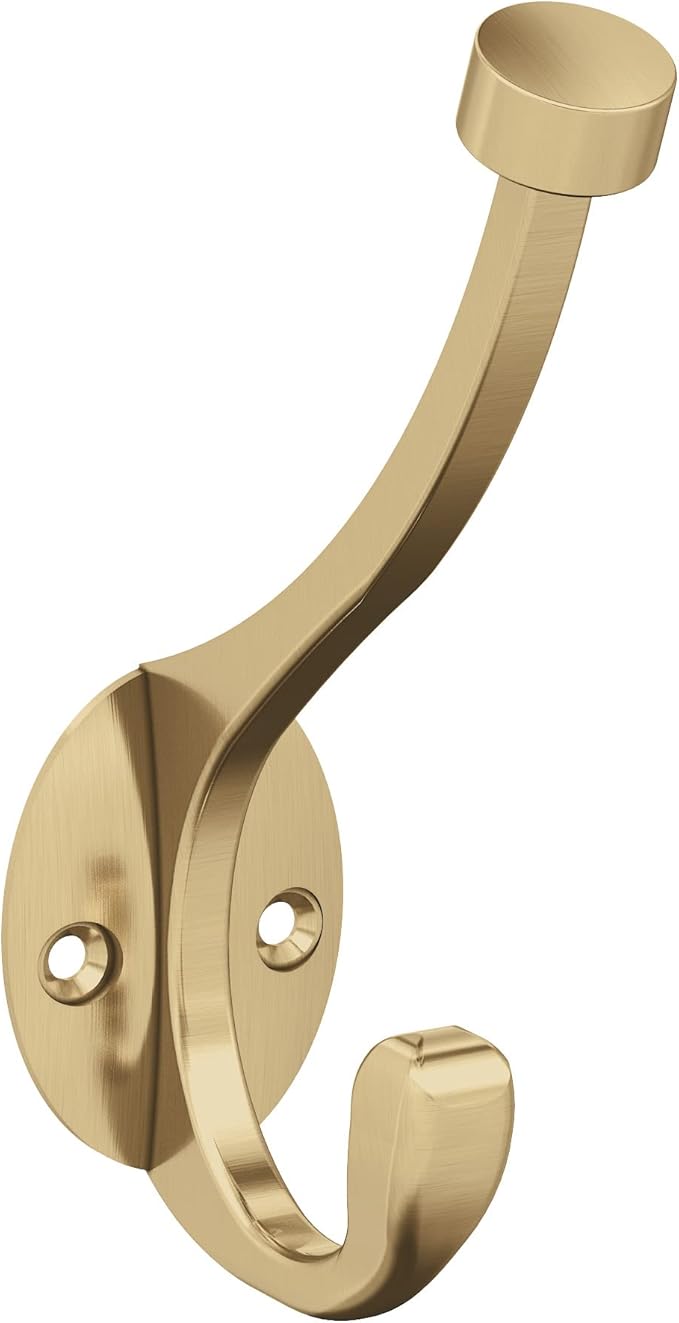 Amerock H55465CZ | Adare Double Prong Decorative Wall Hook | Champagne Bronze by Amerock