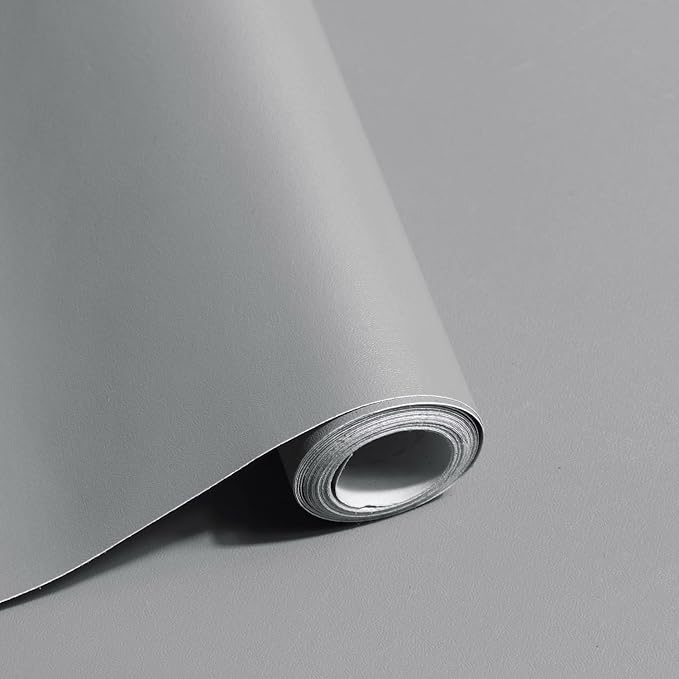 Safiyya 393"x17.7" Peel and Stick Wallpaper Grey Contact Paper Wall Paper by SAFIYYA