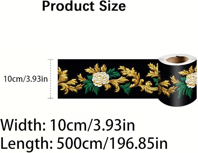 Baroque Floral Wallpaper Border 196x4 Inch Removable Wall Border Peel and Stick - Image 9
