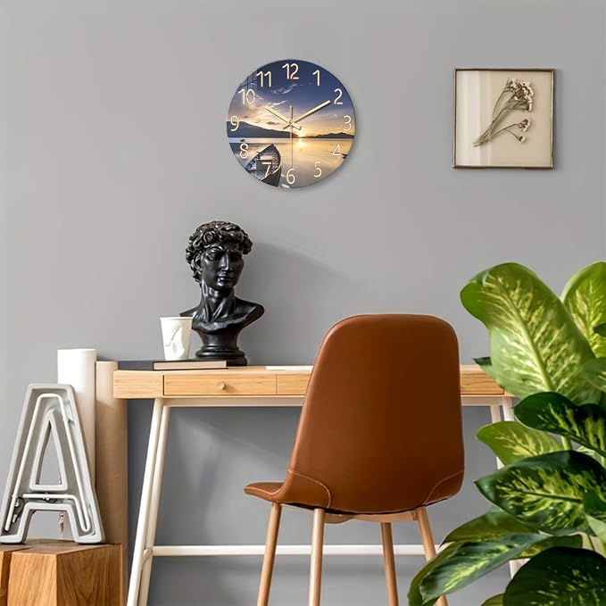 Sunset Clocks Wall for Bedroom Silent Wall Clock Non Ticking Decorative Wall - Image 4