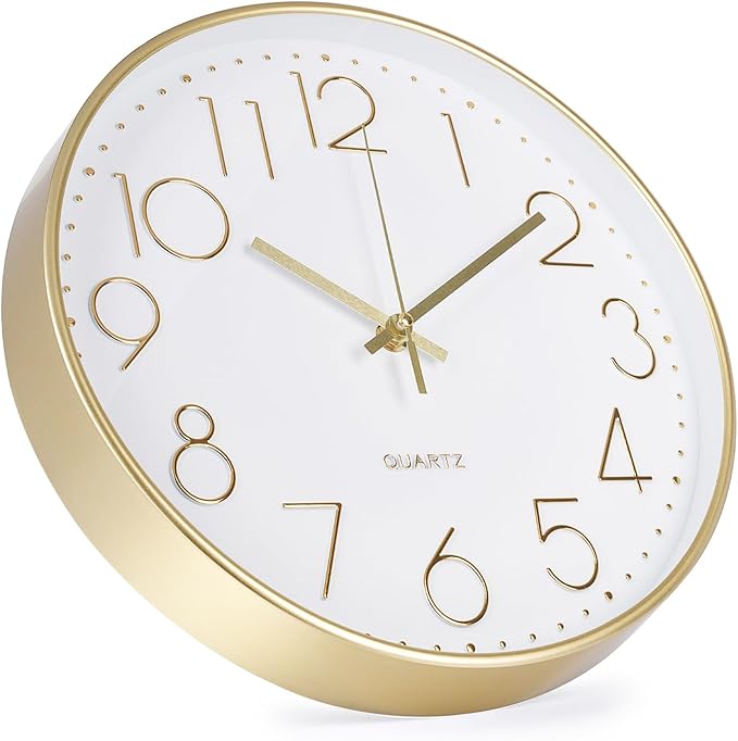 Wall Clock 12 Inch Non-Ticking Silent Modern Simple Style Round Decor Clock - Image 2