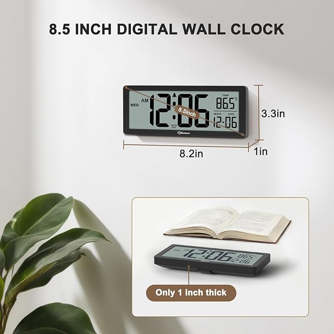 Soobest 8.5 Inch Digital Wall Clock Battery Operated - Image 2