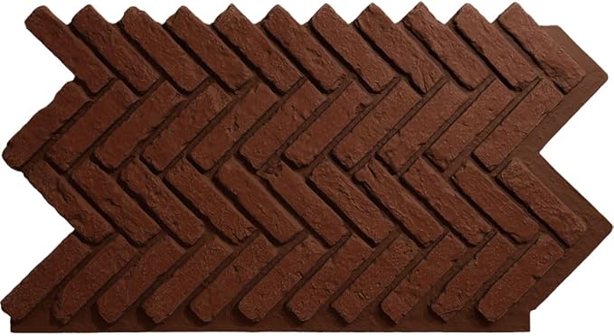 EverStone Herringbone Faux Brick Panel, 46 1/2"W x 25 1/4"H x 1"D by EkenaMillwork