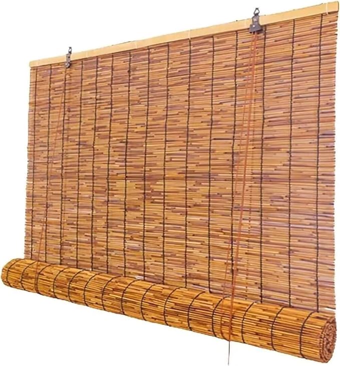 Outdoor Reed Roller Blinds, Patio Reed Blinds, Roman Roller Blinds, Porch by BAYUE