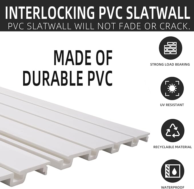 FRAYSCENT Slat Wall Paneling Garage Slat Wall Storage Systems Slatwall Panels - Image 2