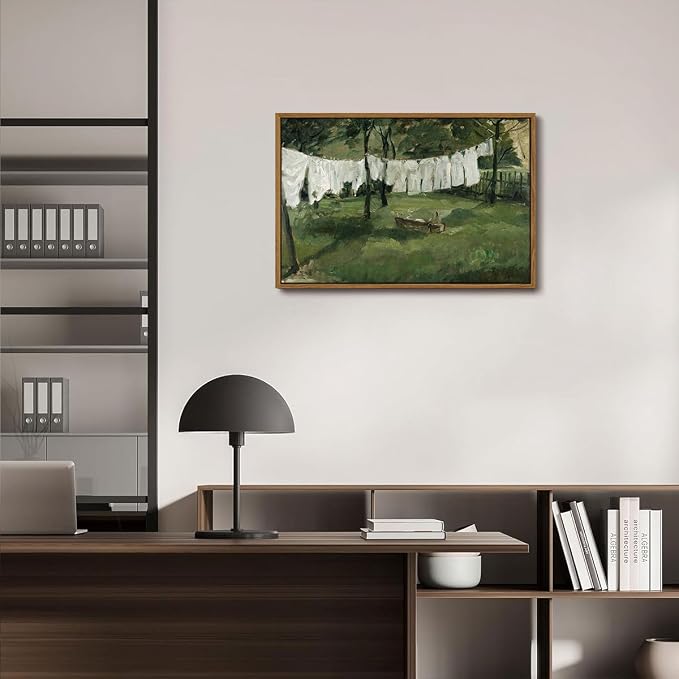 OIQArtOIQ Vintage Landscape Canvas Wall Art Framed Natural Scenery Painting - Image 4