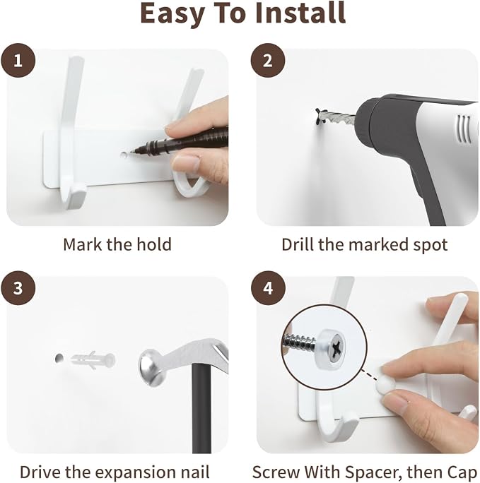 GWAAZXGZ Coat Rack Wall Mount Hooks - Image 7