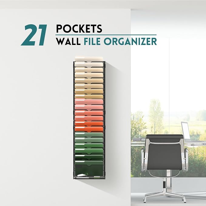 SUPEASY 21 Tier Wall File Organizer, Hanging Wall Mounted Mail Organizer - Image 7