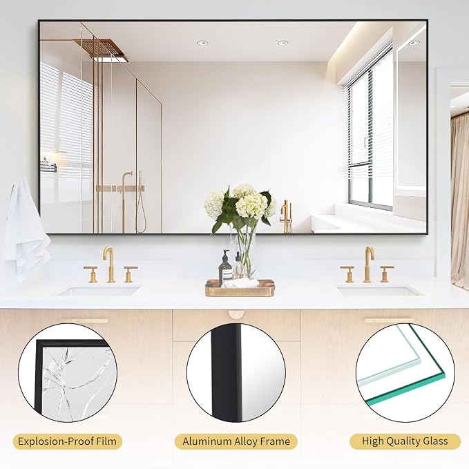 Koonmi 76"x34" Floor Mirror Full Length, Bedroom Floor Body Mirror - Image 4