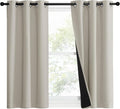 NICETOWN Natural 100% Blackout Lined Curtains, 1 Pair, 2 Thick Layers Narrow by NICETOWN