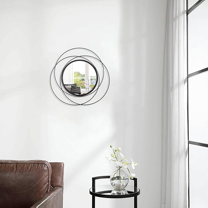 Black Circle Mirror Wall Decorative Metal Wall Mirror, Art Small Round Wall - Image 4
