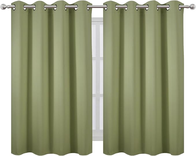 LEMOMO Sage Green Thermal Blackout Curtains/52 x 45 Inch/Set of 2 Panels Room - Image 2