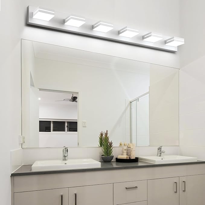 SineRise LED Modern Bathroom Vanity Light Fixtures, Matte White Modern Acrylic - Image 6