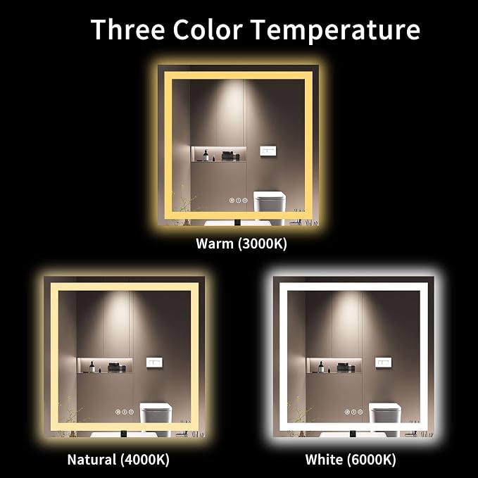 LOAAO 36X36 LED Bathroom Mirror - Image 5