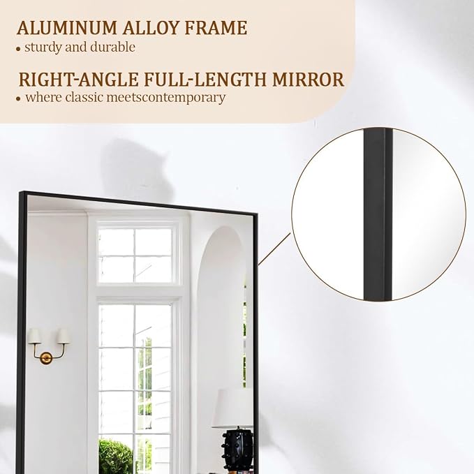 Koonmi 56"x21" Floor Mirror Full Length, Bedroom Floor Body Mirror - Image 3