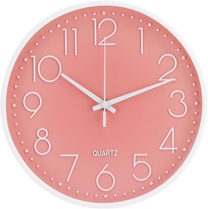 Wall Clock Non-Ticking Silent Modern Simple Style Round Decor Clock by BAKBRAND