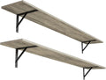 DINZI LVJ Long Wall Shelves, 55.1Inch Wall Mounted Shelves Set of 2, Extra by DINZILVJ