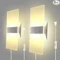 KICAAO Wall Sconces, Modern Wall Sconce Plug in 10W 6000K Cool White Acrylic by KICAAO
