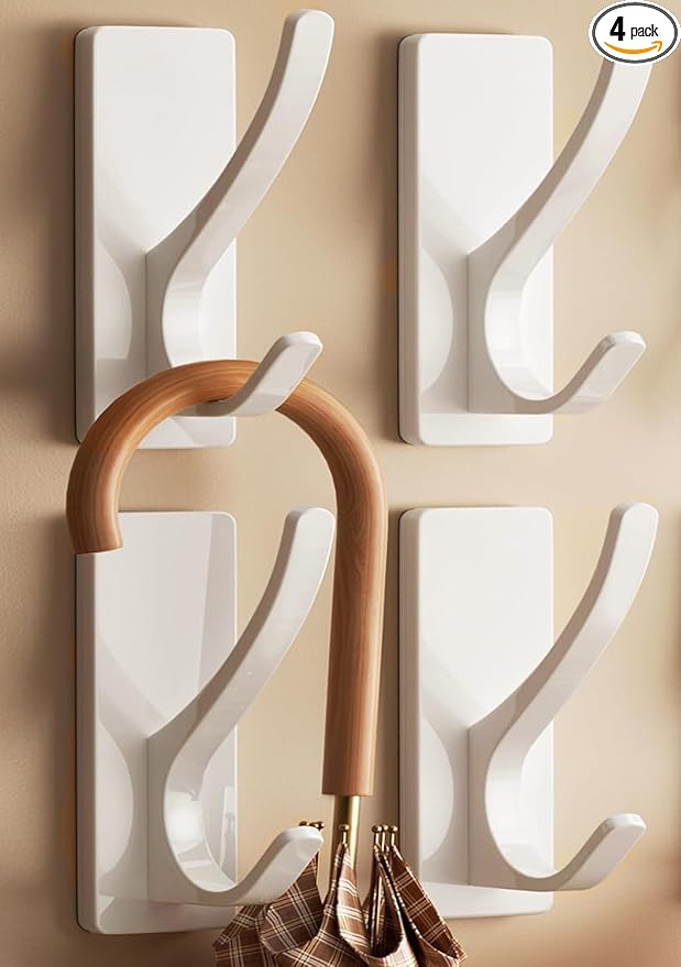 pickpiff White Self Adhesive Coat Hooks by pickpiff