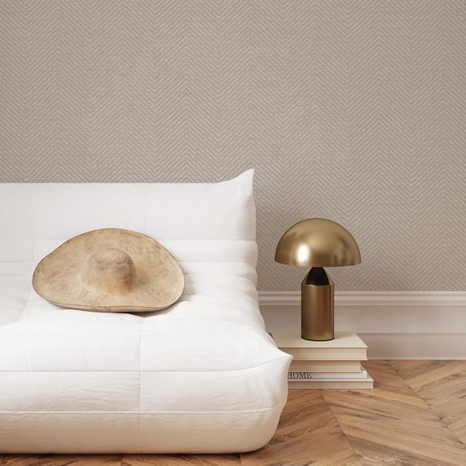 Tempaper x Jeremiah Brent Textured Faux Grasscloth Parquet Removable Peel and - Image 2
