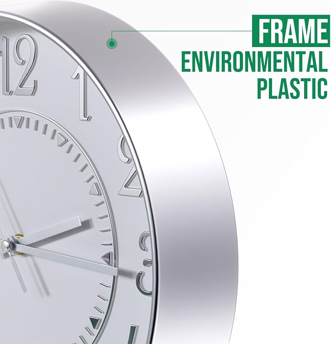 Wall Clock Modern Non-Ticking Battery Operated Silent Wall Clocks Simple Style - Image 4