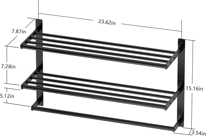 Hotel Towel Racks for Bathroom Wall Mounted, BETHOM 24 Inch Towel Shelf for - Image 8