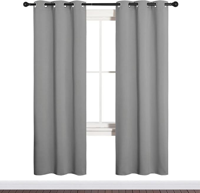 NICETOWN Silver Grey Blackout Curtain Panels - Image 2