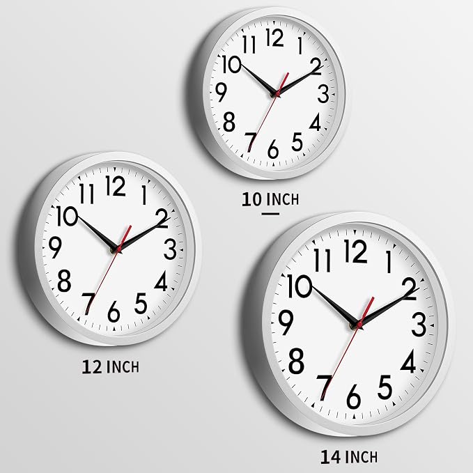 DAXSMY 14 Inch Wall Clock Large Battery Operated Big Silent Non Ticking Analog - Image 4