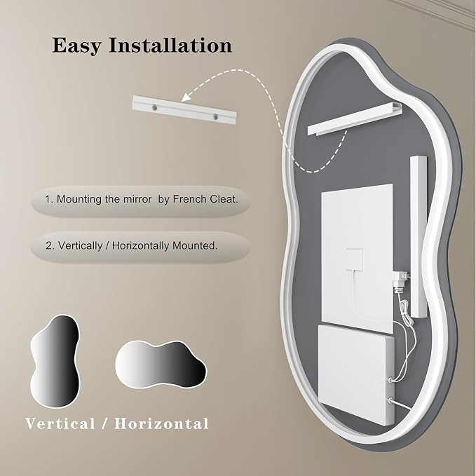 SMIROR Irregular Backlit Bathroom Mirror - Image 8