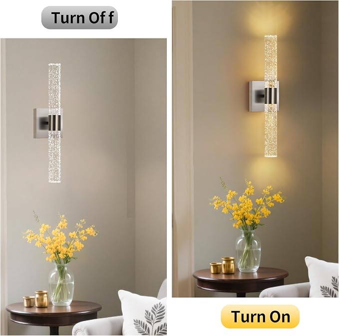 Modern Wall Sconces Set of Two in Brushed Nickel Finish 18 Inch 3000K-6000K Led - Image 8