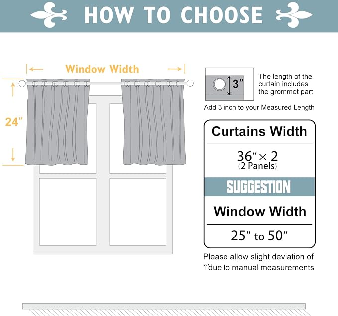 ChrisDowa Small Window Curtains 24 inches Long - Image 5