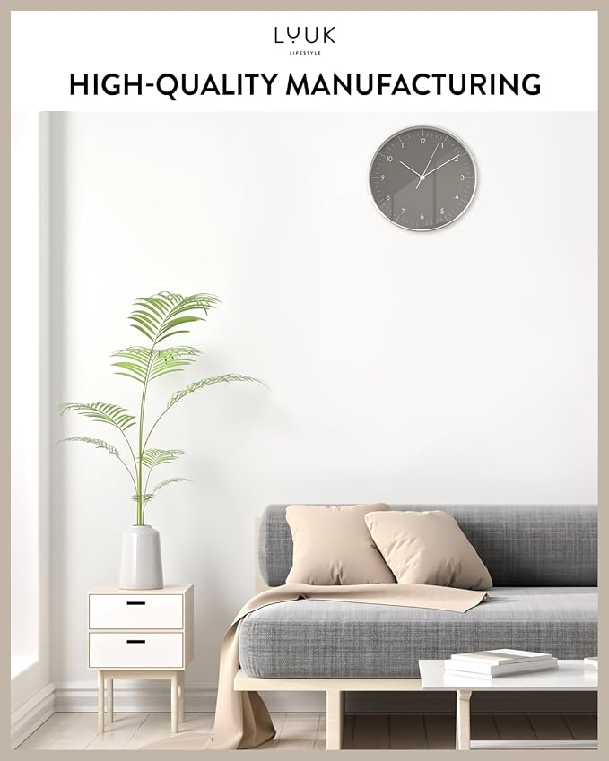 LUUK LIFESTYLE Silent Quartz Wall Clock, Nordic and Minimalist Design, Interior - Image 5