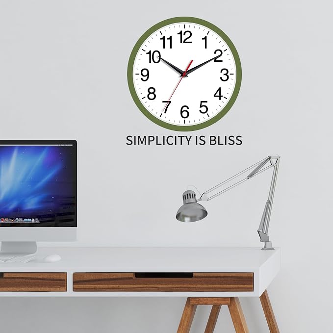 Rohioue Wall Clock Modern 8 Inch Battery Operated Silent Non Ticking Small - Image 6