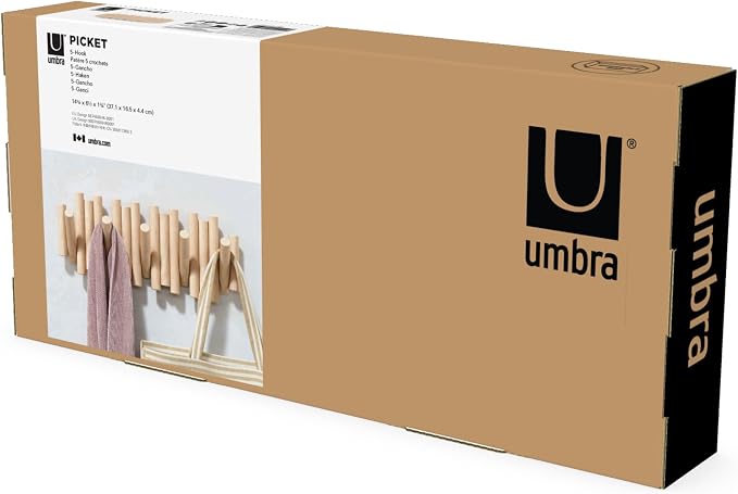 Umbra Picket Wall-Mounted Coat Rack Rail Hook - Image 16