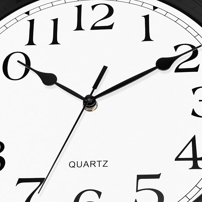 Foxtop 14 Inch Wall Clock Battery Operated Silent Non-Ticking Round Classic - Image 8