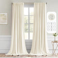 MIULEE Birch Back Tab Blackout Curtain 96 Inch Long 2 Panels Set by MIULEE