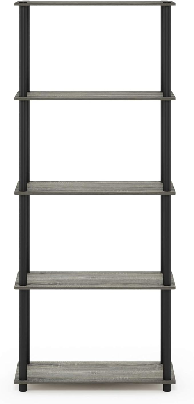 Furinno TURN-N-TUBE Storage Shelves, 5-Tier Book Shelf, Corner Shelf, Toolless - Image 6