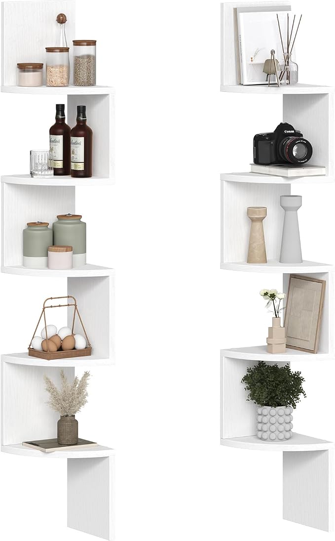 HOOBRO Corner Shelf Wall-Mounted, 5-Tier Corner Bookshelves - Image 9