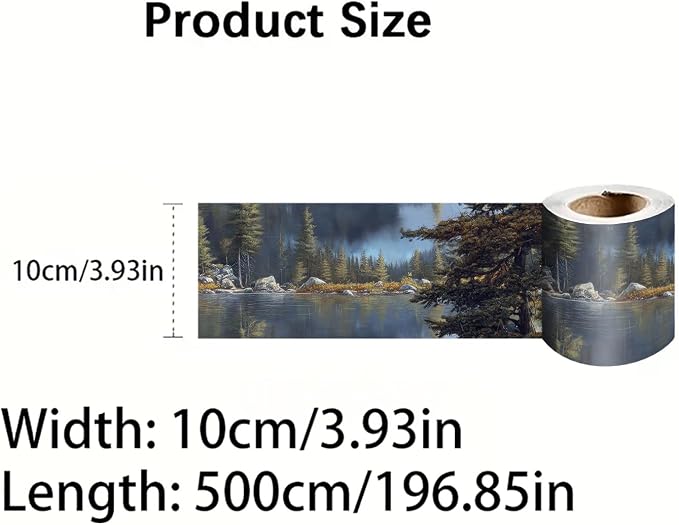 Forest Lake Wallpaper Border 196x4 Inch Peel and Stick Wall Border Self - Image 4