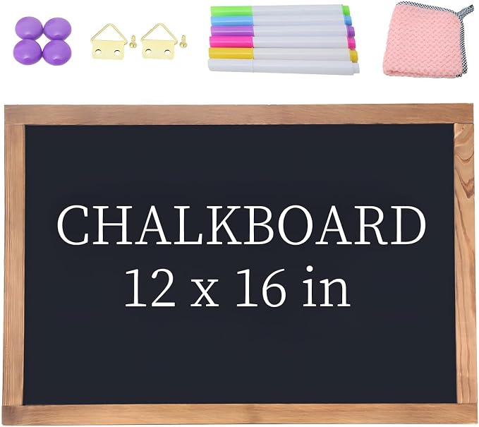 Magnetic Chalkboard for Wall Rustic Wood Framed Decorative Blackboard Sign by TONICE
