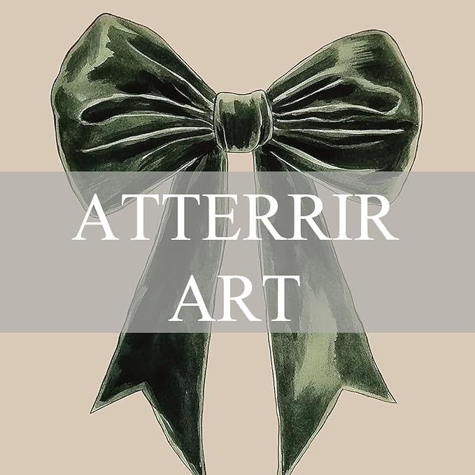 AtterrirArt Bow framed wall art, cute canvas picture print, vintage green wall - Image 6