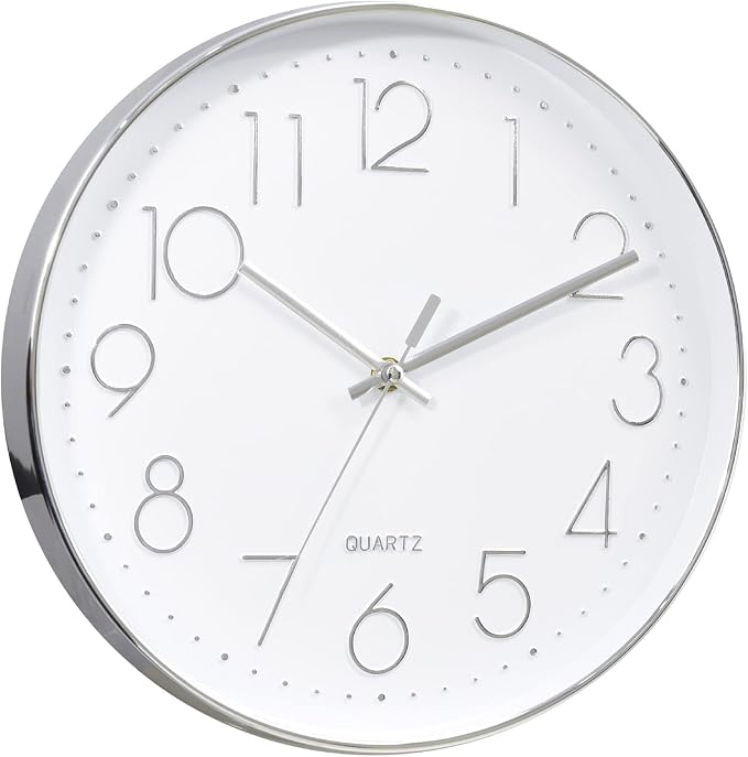 Tosnail 12 Inches Round Silent Non Ticking Quartz Wall Clock by Tosnail