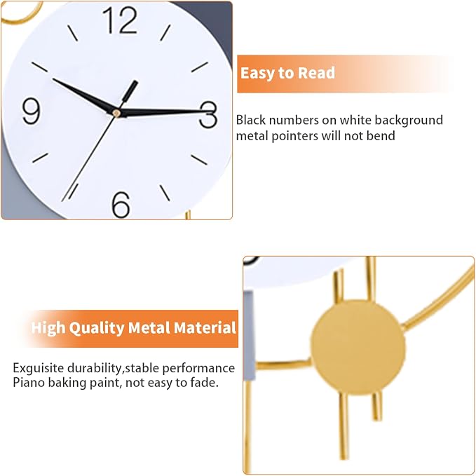 Dankeit Wall Clock, Silent Quality Quartz Battery Operated - Image 4