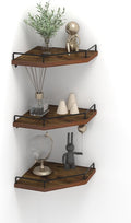 Trwcrt Corner Shelf Wall Mounted Set of 3, Floating Wall Shelves Rustic Wooden by Trwcrt