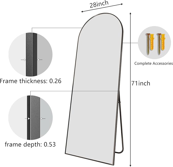 Mirror Full Length, Room Decor Big Full Body Floor Mirror - Image 7