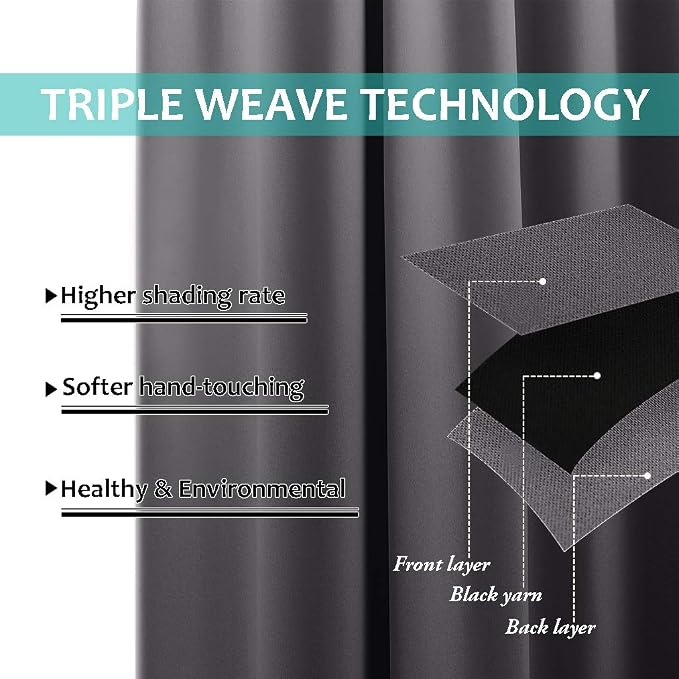 NICETOWN Total Shade Curtains and Draperies, Heavy-Duty Full Light Shading - Image 6