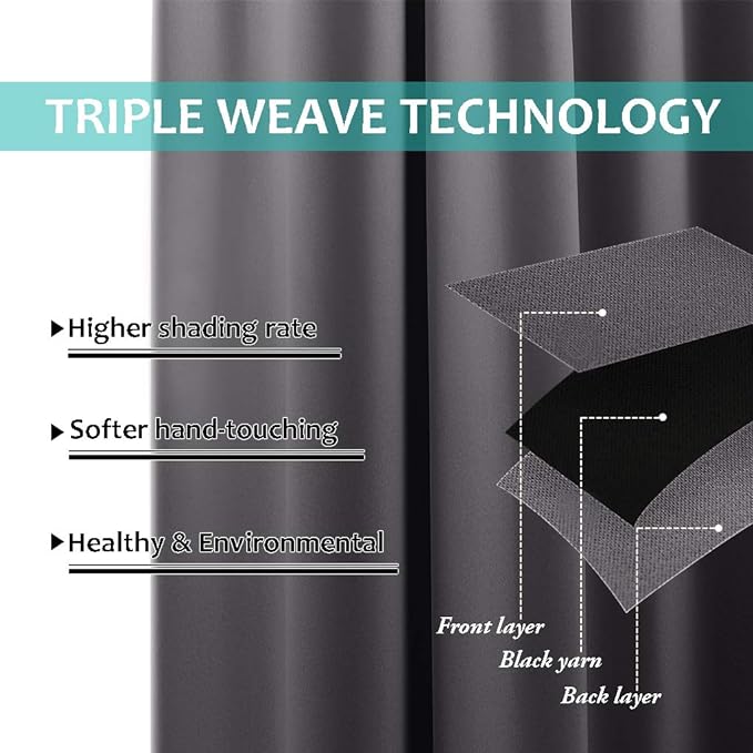 NICETOWN 100% Blackout Short Curtains - Image 6