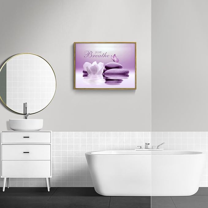 EOBTAIN Zen Framed Wall Art for Living Room Water Lily Floral - Image 4