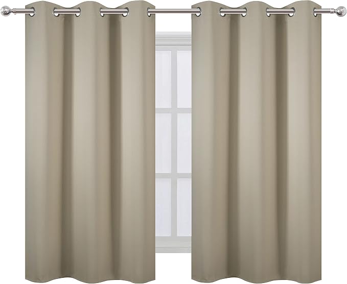 LEMOMO Beige Blackout Curtains 34 x 54 Inch Length/Set of 2 Curtain - Image 2