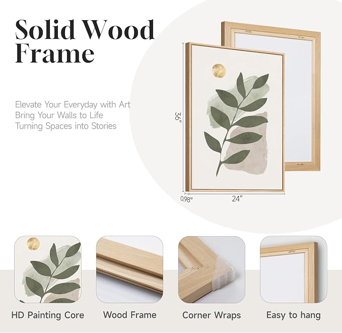 3 Piece Large Framed Abstract Boho Wall Art - Image 4